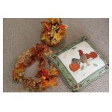 Fall Decor Set with Wreath, Pillow, and Arrangemen