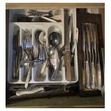 Contents of Kitchen Drawer-assorted Flatware &