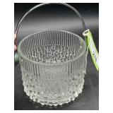 Glass Ice Bucket With Metal Handle