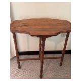 Wooden Side Table with Intricate Top Design