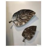 2 pcs Metal Leaf Wall Art