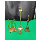 Brass Candlestick, 2 Bells, Harp