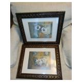 Pair Framed Floral Prints 2