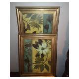 Pair Framed Floral Prints 1