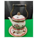 Vintage Asta Teapot, Warmer, Tray