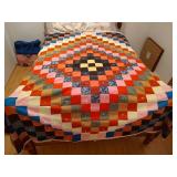 Diamond Pattern Hand Crafted Quilt