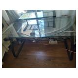 L-Shaped Metal & Glass Desk - Read Details