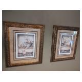 2 Framed Floral Prints