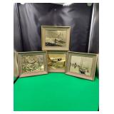 4 pcs Gold Foil Art