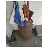 Metal Milk Can with Umbrellas and More