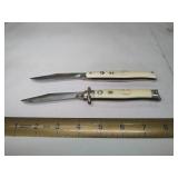 2 Colonial Shur-Snap Fishtail Automatic Knives