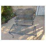 Wrought Iron Glider & Coffee Table