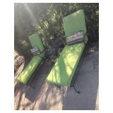 2 Wrought Iron Lounge Chairs & Side Table