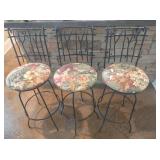 3 Metal Bar Stools