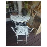White Folding Metal Table, 2 Chairs, & More
