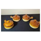 4 Ceramic Individual Bean Pots