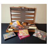 Backgammon Set with Cards and Dice