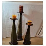 3 Metal Floor Candle Holders