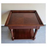 Wooden Side Table with Lower Shelf