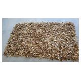 Shaggy Leather Strip Rug