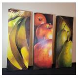 3 Fruit Artwork Panels