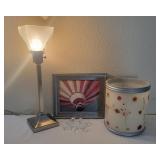 Lamp, Waste Basket, Frame, Gems