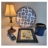 Decorative Lamp, Plate, Wall Pocket Lot