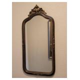 Copper-Tone Mirror with Floral Details