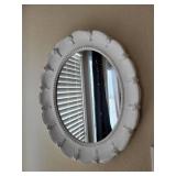 White Shabby Chic Oval Mirror