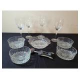 Crystal Glasses and Dessert Set