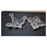 Two Clear Glass Decorative Bowls