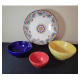 Colorful Serving Bowls and Platter
