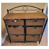 Metal Stand With Wicker Baskets