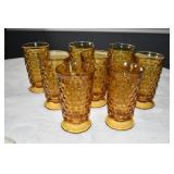 Set of 8 Harvest Gold Colony Cube Footed Tumblers
