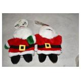 Pair of Vtg Talking Santa Hand Puppets