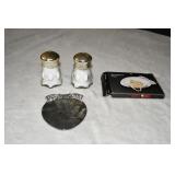 Vtg Avon Powder Shakers and Silver Valey Tray