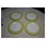 Pyrex Lime Green Band Dinner Plates