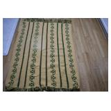 Vtg Crocheted Yellow & Green Afghan