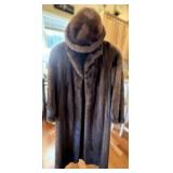 Vtg Brown Mink Coat and Hat Set
