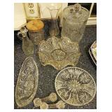 Vtg Cut Glass Servingware Assortment