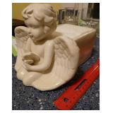 Vtg Ceramic Angel Tissue Holder