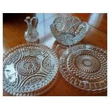 Vtg Etched and Pressed Glassware Set