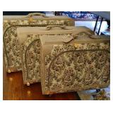 Vtg Floral Luggage Set with Locks