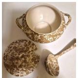 Brown Chintz China Tureen with Ladle