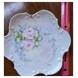 Vtg Hand-Painted Floral Porcelain Plate