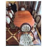Vtg Dining Set with 8 Chairs and Leaf