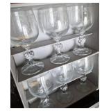 Vtg Bohemia Crystal Cascade Wine Glasses
