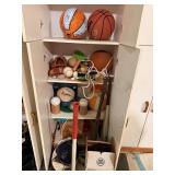 Sports gear cabinet contents