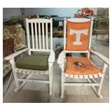 Pair of White Wooden Rocking Chairs