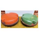 MCM Vinyl hassock ottomans